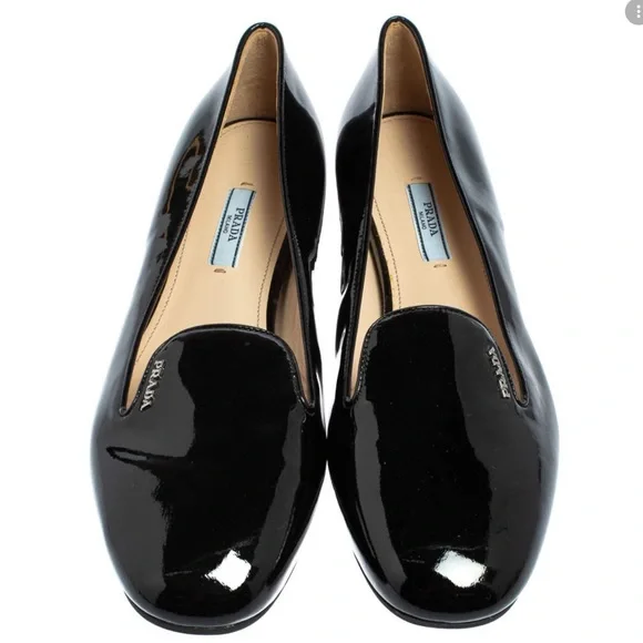 Prada Glossy Black Loafers - Picture 1 of 13